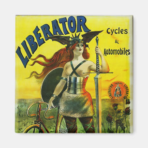 LIBERATOR Cycles & Automobiles Vintage Bicycle Magnet