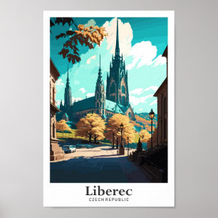 Liberec Czech Travel Art Vintage Poster