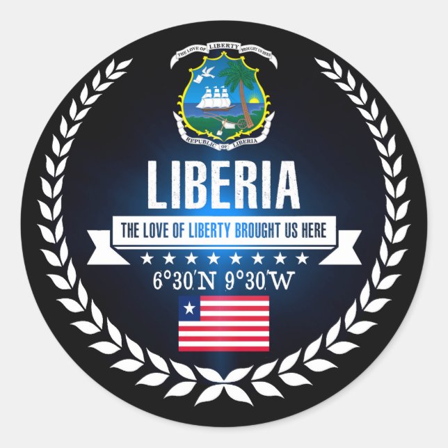 Liberia Classic Round Sticker (Front)