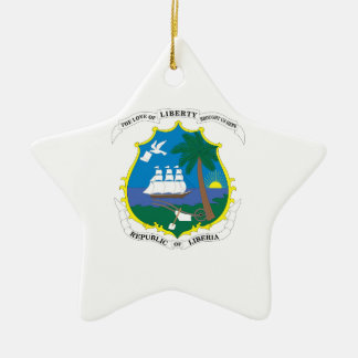 Liberia Coat of Arms Ceramic Tree Decoration