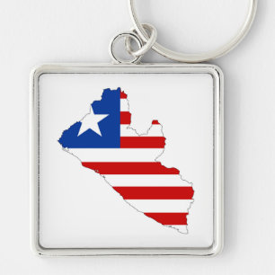 liberia country flag map shape symbol key ring