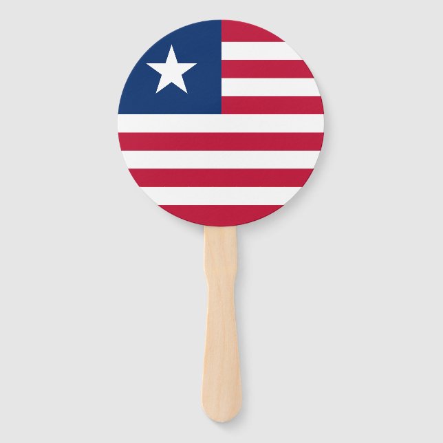 Liberia Flag Hand Fan (Front)
