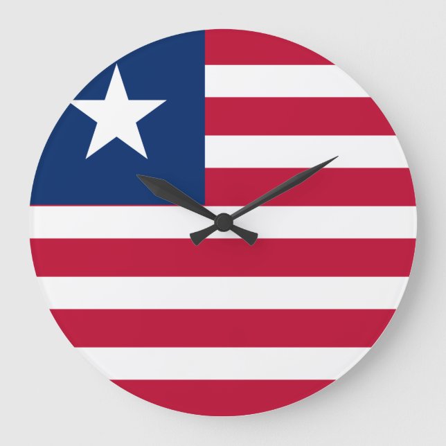 Liberia Flag Large Clock (Front)