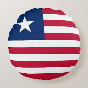 Liberia Flag Round Cushion
