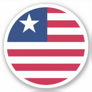 Liberia Flag Round Sticker