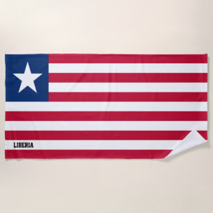 Liberia Flag Splendid Patriotic Beach Towel