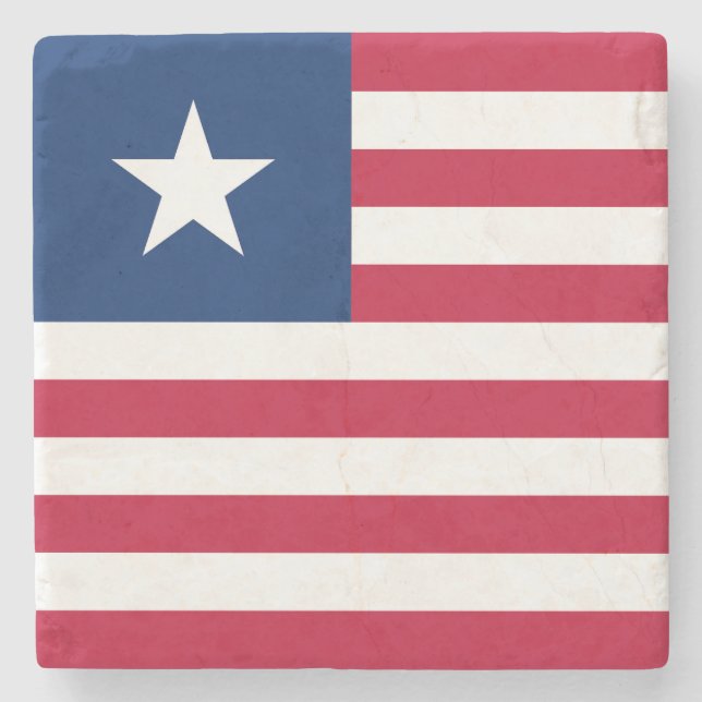 Liberia Flag Stone Coaster (Front)