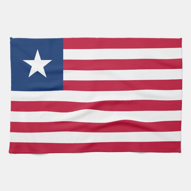 Liberia Flag Tea Towel (Horizontal)