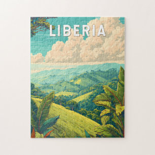 Liberia Illustration Travel Art Vintage Jigsaw Puzzle