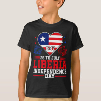 Liberia Independence Day 1847 Patriotic Heart T-Shirt