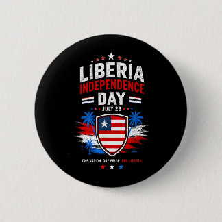 Liberia Independence Day July 26 Liberia Flag 6 Cm Round Badge