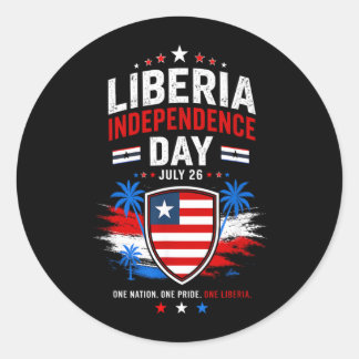 Liberia Independence Day July 26 Liberia Flag Classic Round Sticker