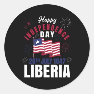 Liberia Independence Day Liberia Liberian Flag Classic Round Sticker