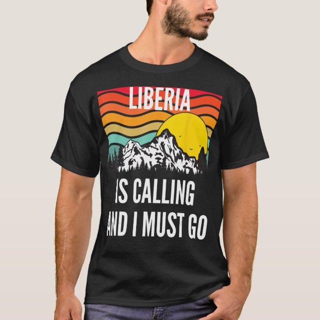 Liberia Is Calling And I Must Go, Wavy Sunset Desi T-Shirt (Front)