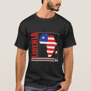 Liberia Liberia Map Flag Liberian Roots L T-Shirt