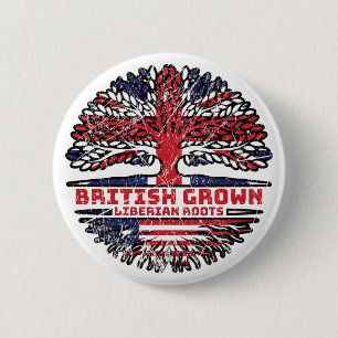 Liberia Liberian Uk United Kingdom British Tree 6 Cm Round Badge