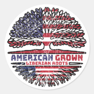 Liberia Liberian US American USA United States Classic Round Sticker