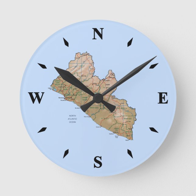 Liberia Map Clock (Front)