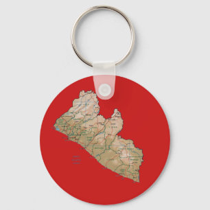 Liberia Map Keychain