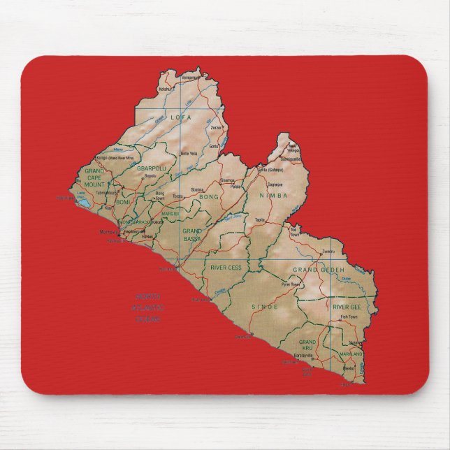 Liberia Map Mousepad (Front)