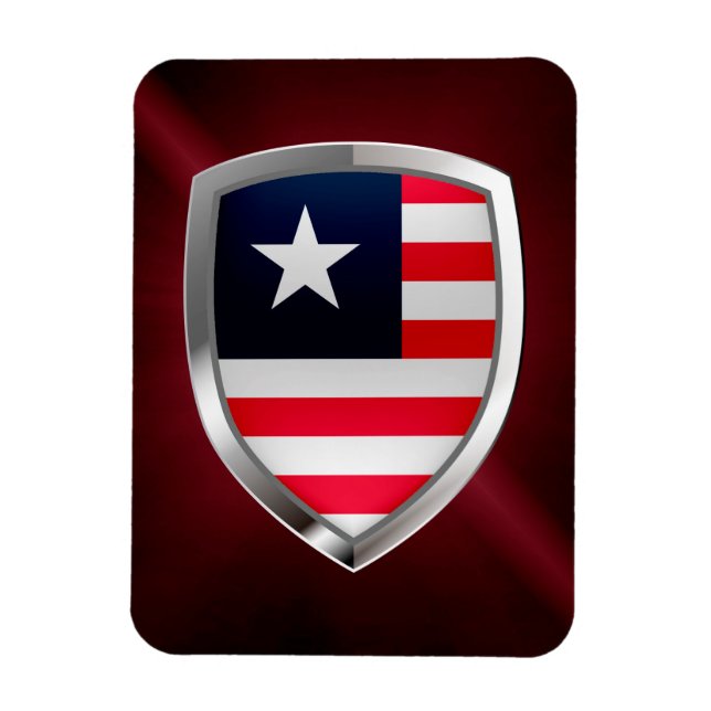 Liberia Metallic Emblem Magnet (Vertical)