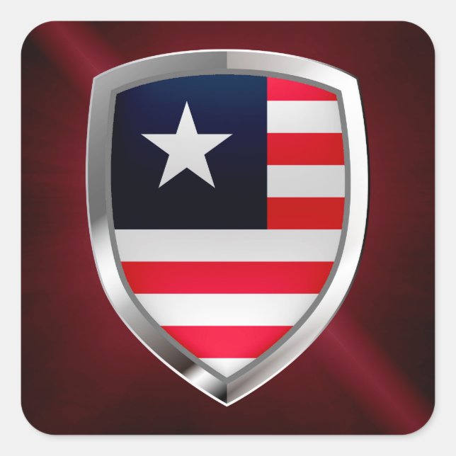 Liberia Metallic Emblem Square Sticker (Front)