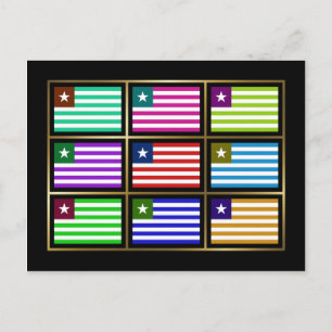 Liberia Multihue Flags Postcard