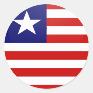 Liberia quality Flag Circle Classic Round Sticker