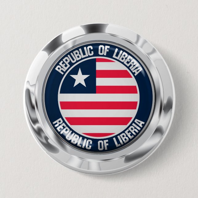 Liberia Round Emblem 7.5 Cm Round Badge (Front)