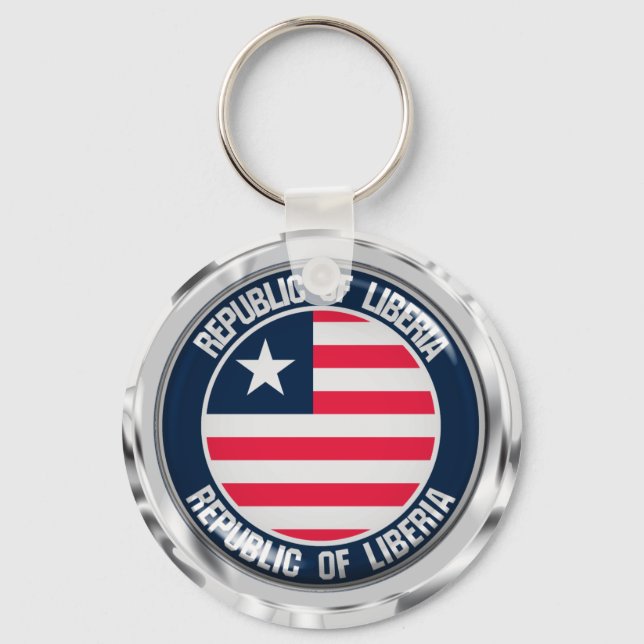 Liberia Round Emblem Key Ring (Front)