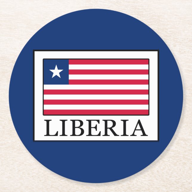 Liberia Round Paper Coaster (Front)