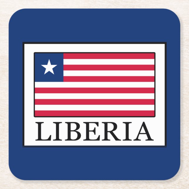 Liberia Square Paper Coaster (Front)
