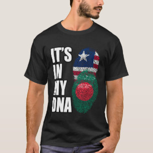 Liberian And Bangladeshi Mix DNA Heritage Flag T-Shirt