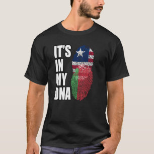 Liberian And Belarusian Mix DNA Heritage Flag T-Shirt