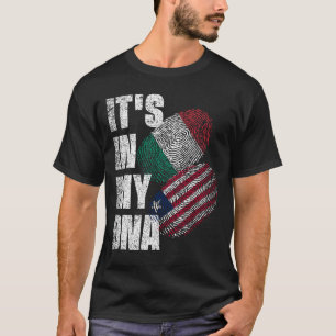 Liberian And Italian Mix DNA Heritage Flag T-Shirt