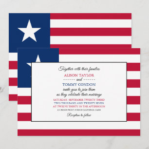 Liberian Flag, Flag of Liberia Wedding Invitation