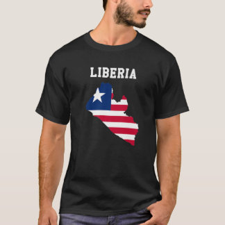 Liberian Flag Inside Map Of Liberia T-Shirt