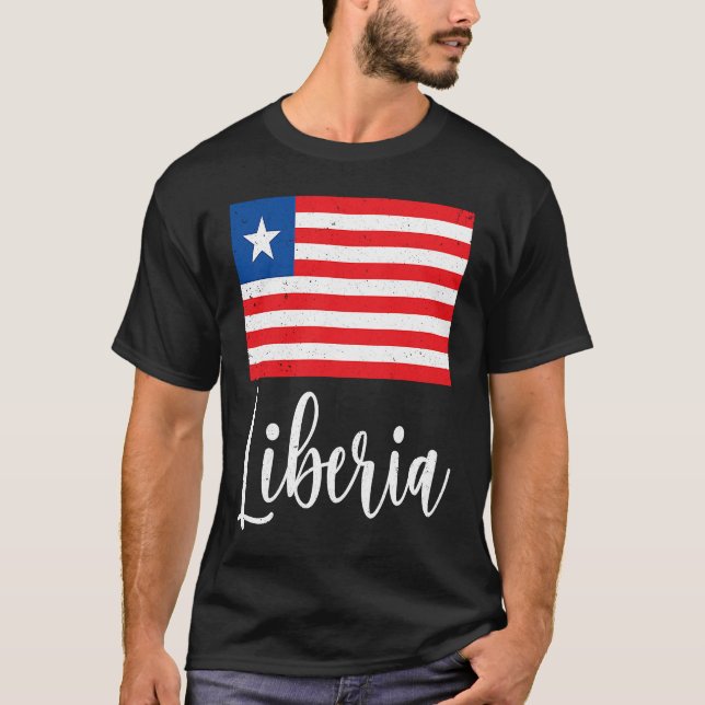 Liberian Flag Liberia Heritage Liberian Roots T-Shirt (Front)
