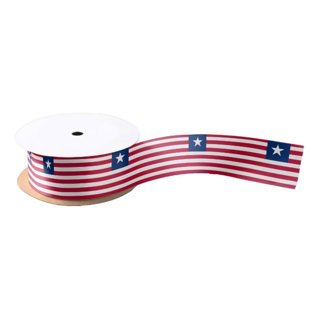 Liberian flag ribbon satin ribbon (Spool)
