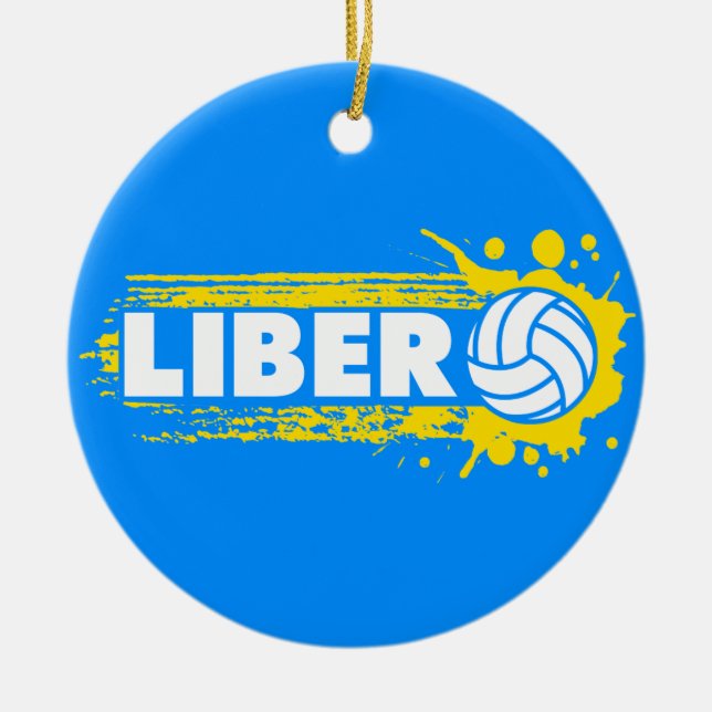Libero Volleyball Ceramic Tree Decoration (Front)