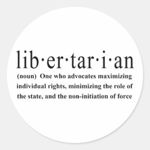 Libertarian Definition Classic Round Sticker