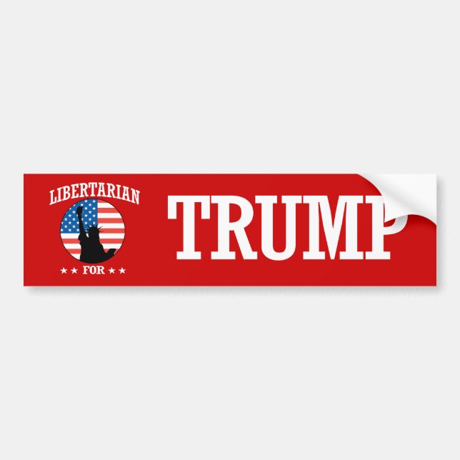 LIBERTARIAN FOR TRUMP BUMPER STICKER (Front)