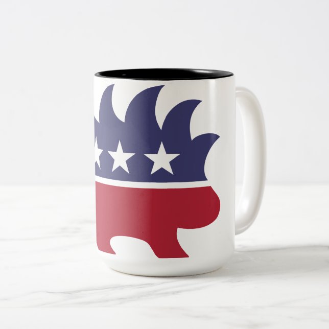 Libertarian Party Election Porcupine Two-Tone Coffee Mug (Front Right)