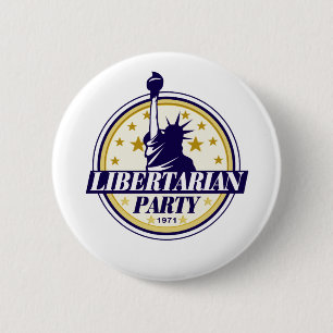 libertarian party logo 6 cm round badge