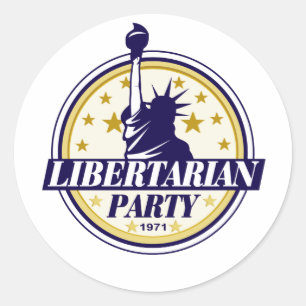 libertarian party logo classic round sticker