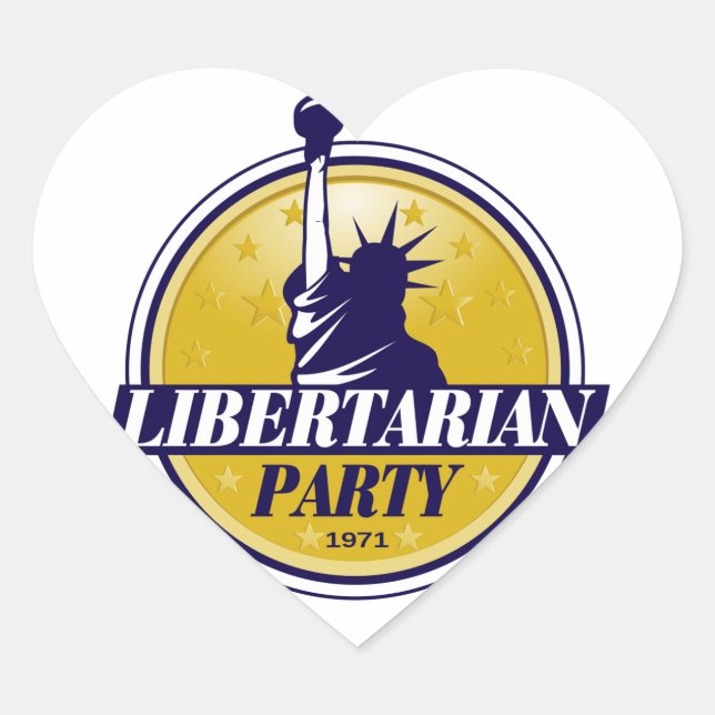 Libertarian Party Logo Heart Sticker (Front)