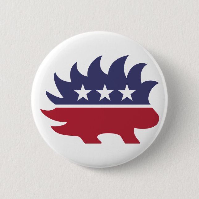 Libertarian Party Porcupine Symbol 6 Cm Round Badge (Front)
