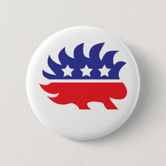 libertarian porcupine 6 cm round badge