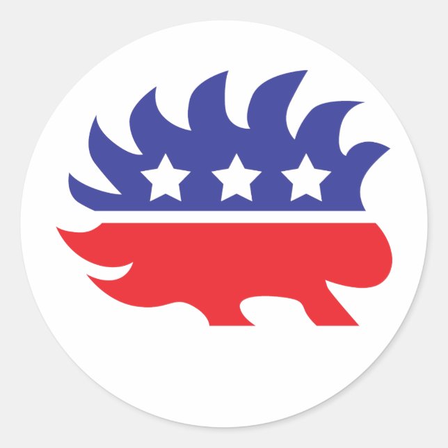 libertarian porcupine classic round sticker (Front)