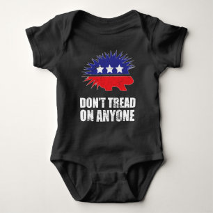 Libertarian Porcupine logo Don't Tread on Anyone Baby Bodysuit